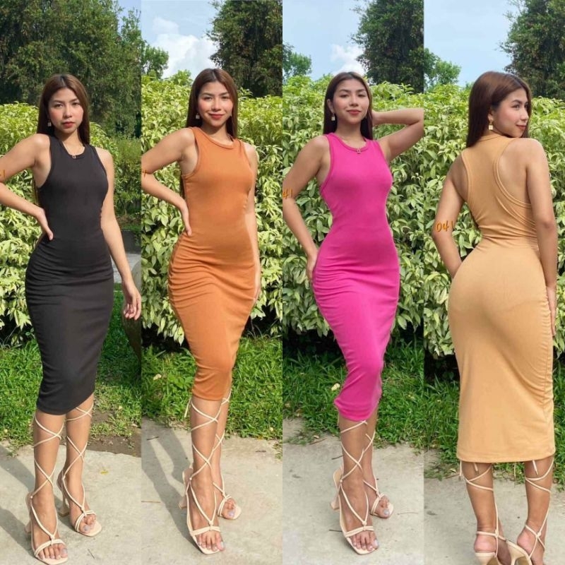 Rhianne Racer Back Bodycon Dress Knit | Shopee Philippines