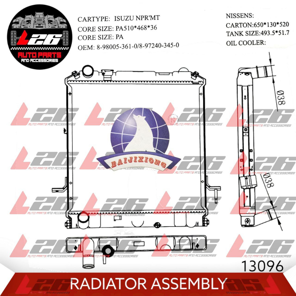 13096 Isuzu NPR Radiator Assembly M/T PA36 3ROWS (Polar) | Shopee ...