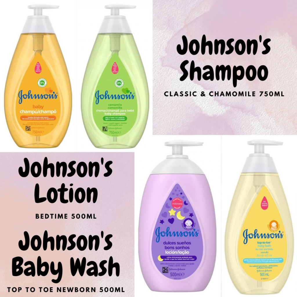Johnson Baby Shampoo Classic & Chamomile 750ml, Top to Toe Newborn Baby