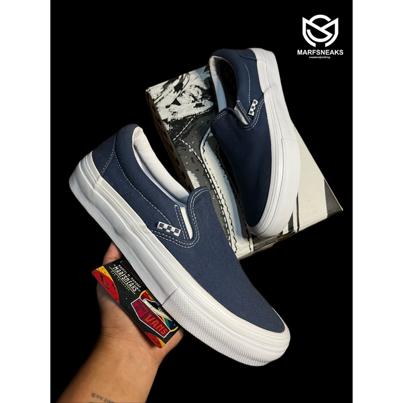 VANS SKATE SLIP ON PRO WRAPPED DARK DENIM ORIGINAL BRANDNEW. Shopee