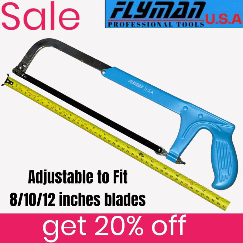 Adjustable Hacksaw 18 inches with blade/Lagaring Bakal Flyman USA