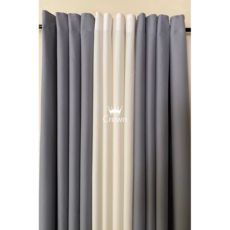 CRWN - Light Gray Ring Curtains ( 6ft/7ft Curtain ) - sold per piece ...