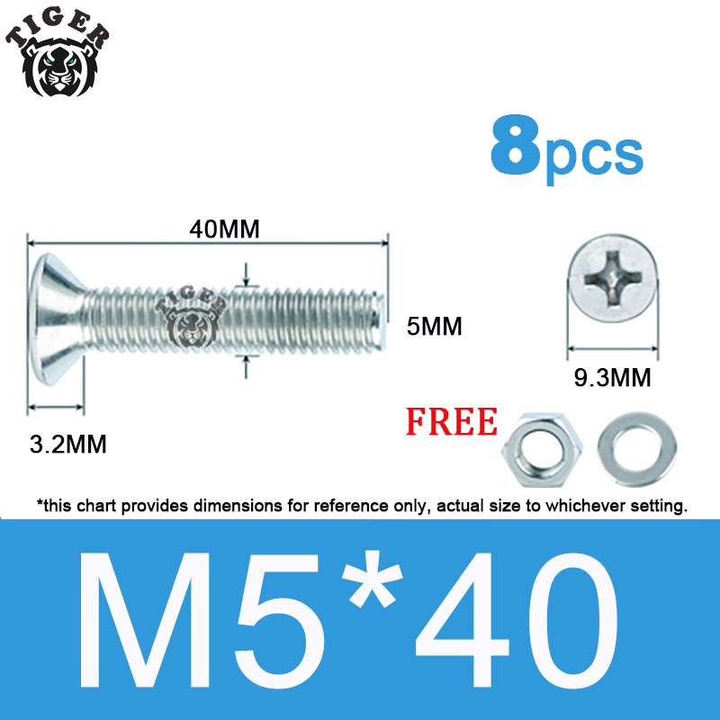 Phillips Flat Head Countersunk Machine Screws Bolts Nuts Washers