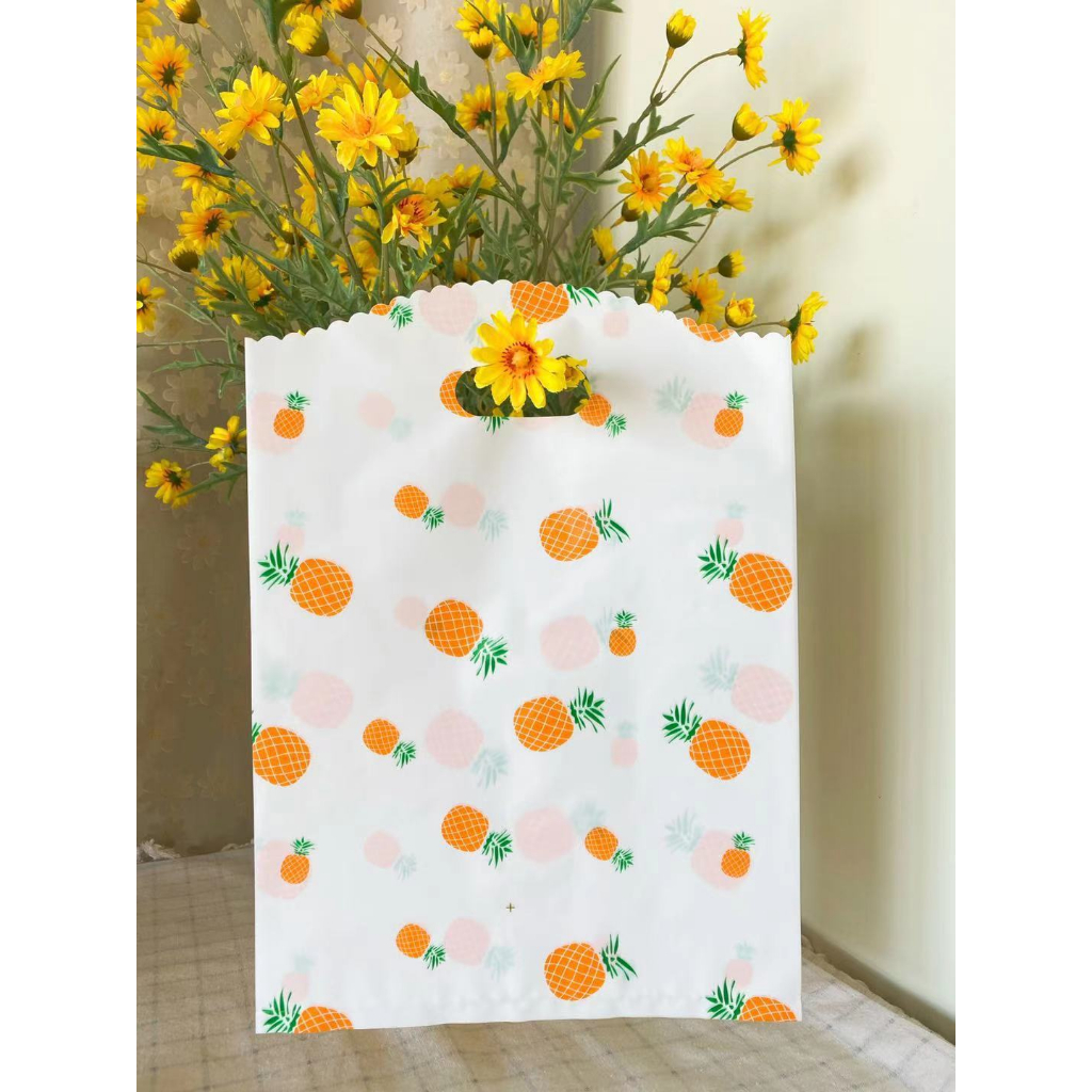 Pineapple Print High Quality Plastic Bags Shopping, Packaging