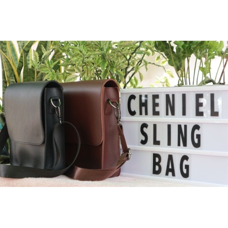 Vegan leather sling discount bag