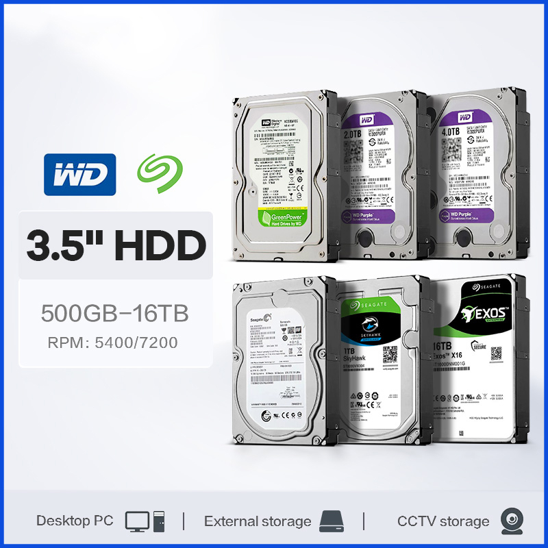 Seagate/WD 3.5inch HDD 500G/16TB SATA3 6GB/s Original mechanical hard
