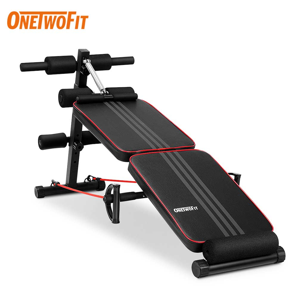 OneTwoFit Sit-up Board Sit up Bench fitness equipment folding Dumbbell ...