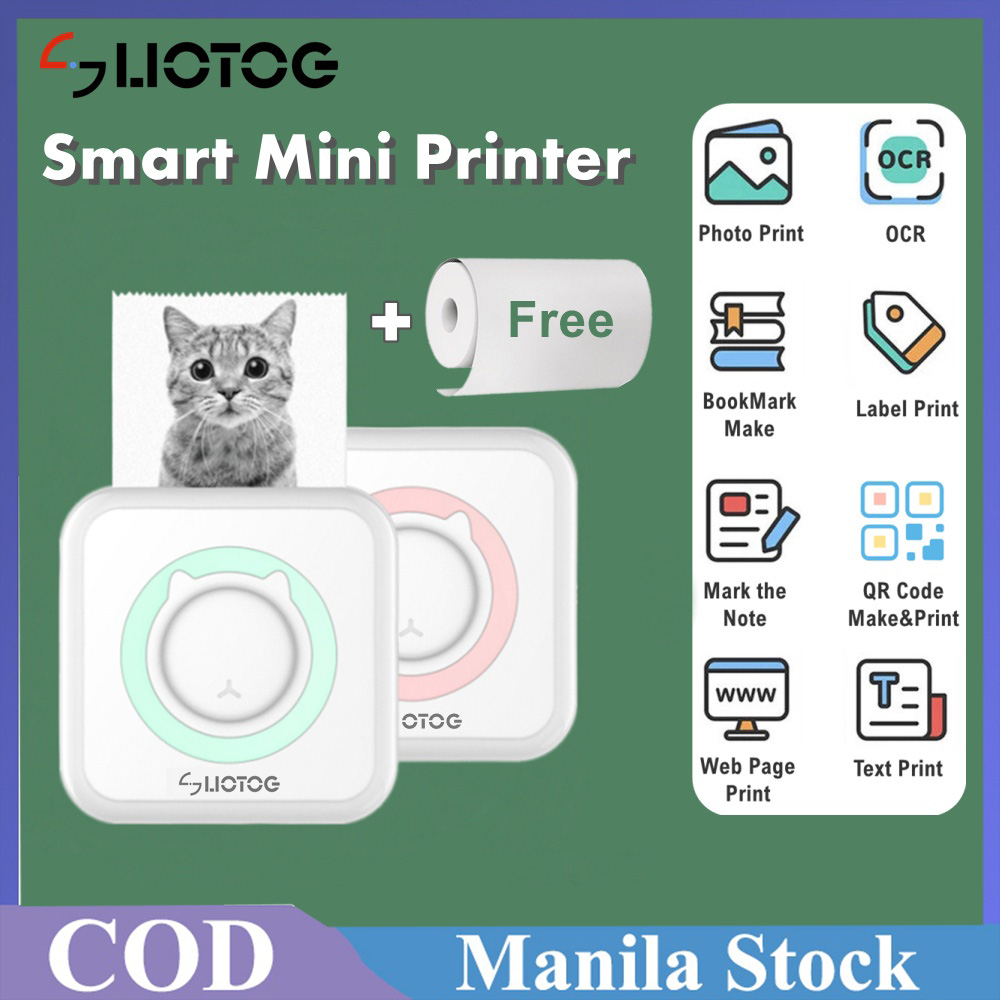 C15 Bluetooth Thermal Printer Portable Photo Printer Mini Printer Paper ...