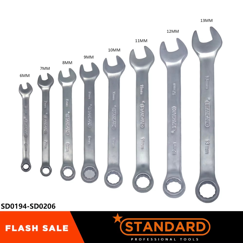 STANDARD Box Open End Combination Wrench Black Electrophoresis Coating