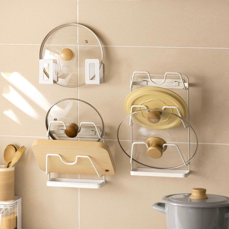 Kitchen Rack Pot Cover Rack Shelf Wallmounted Storage Rack Chopping