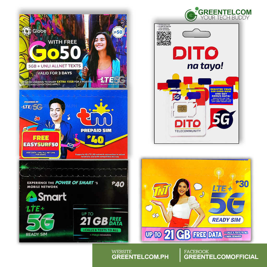 DITO TM GLOBE TNT and SMART SIM CARD | Shopee Philippines