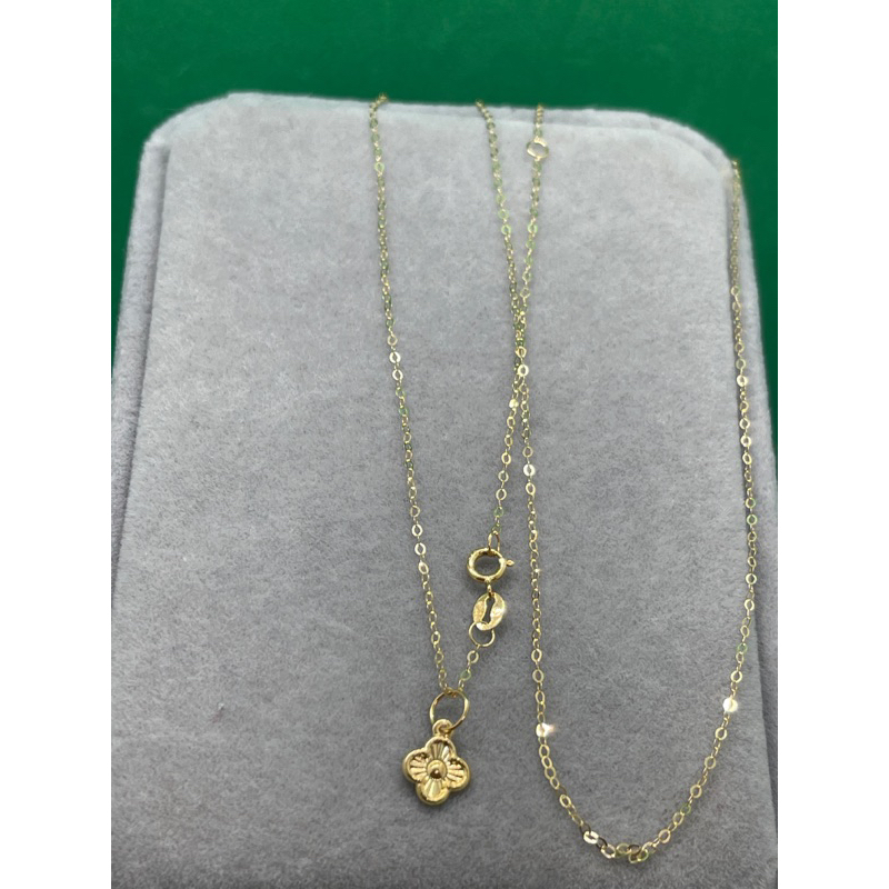 PAWNABLE 18K SAUDI GOLD TAUCO CHAIN W/PENDANT