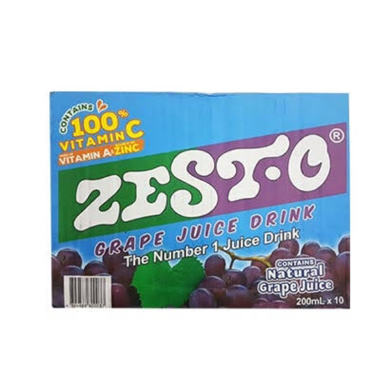 Zesto Grape Juice Drink Sold per Box (10pcs per box) Shopee Philippines