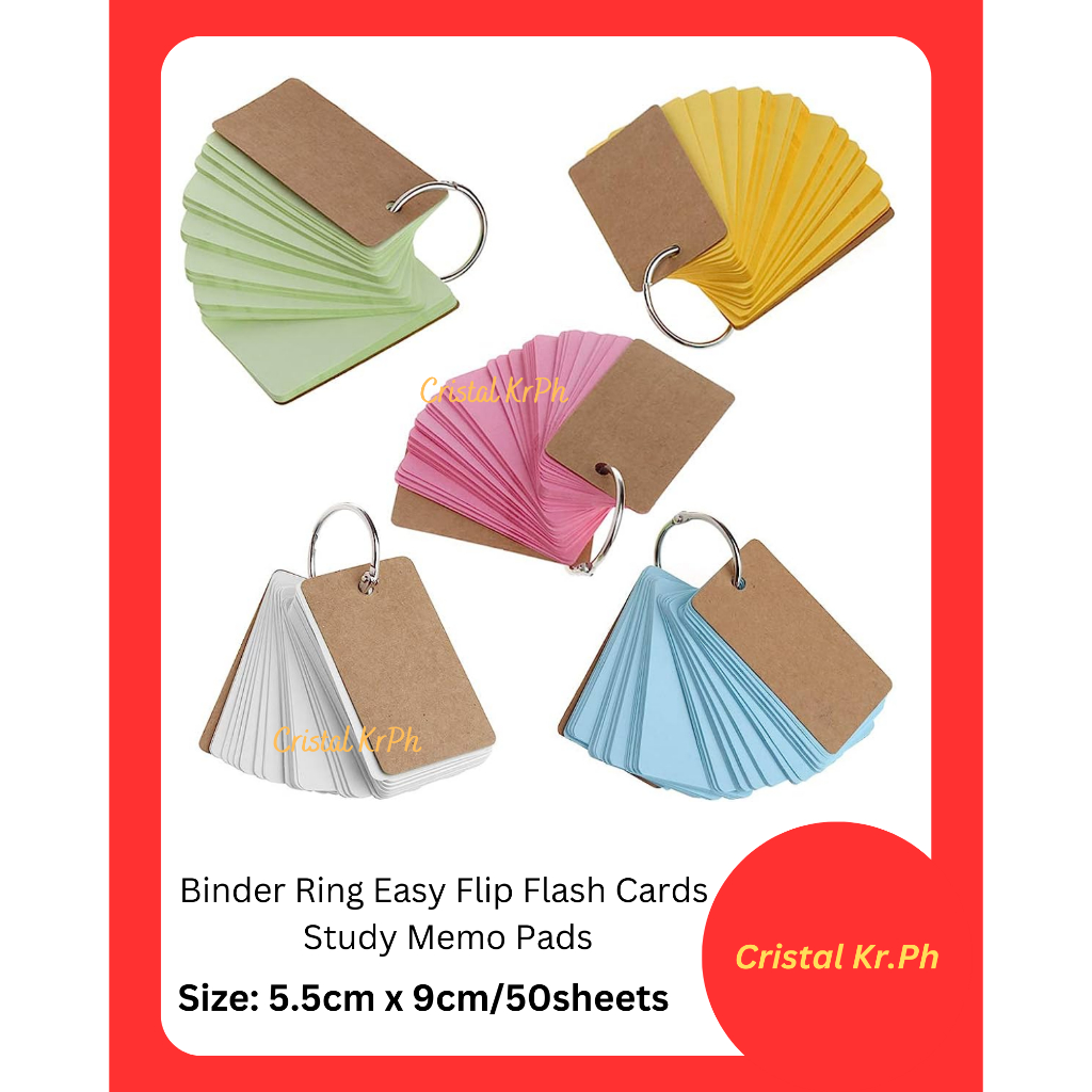 Kraft Paper Binder Ring Easy Flip Flash Cards Study Memo Pads DIY Stationery notebook Memo Pad