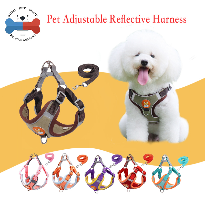 Dog Harness with leash Pet Reflective Vest Leash Adjustable leash Puppy