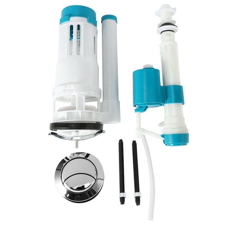 Connected Toilet Tank Kit Fill Valve Dual Button Flush Valve Toilet