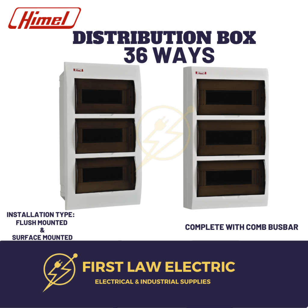 HIMEL DISTRIBUTION BOX - 36 WAYS with COMB BUSBAR 2 POLE for MCB ...