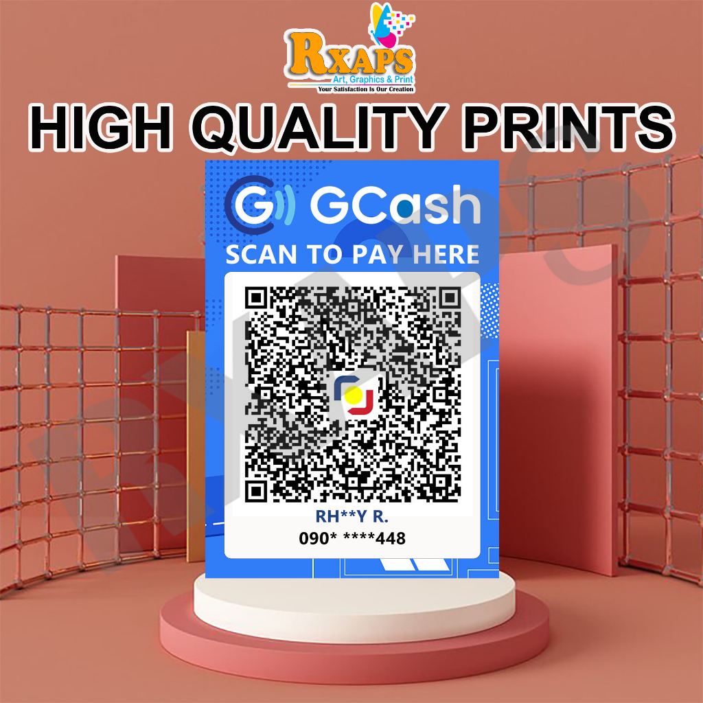 Gcash Scan To Pay Personalized QR Codes Signage PVC/LAMINATED/STICKER