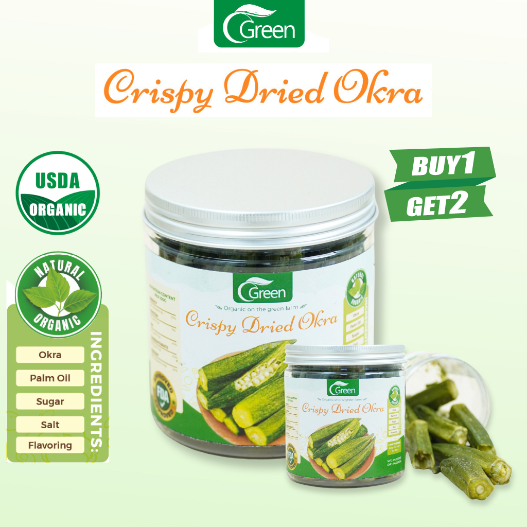 Crispy Dried Okra Organic Diet Healthy Dried Vegetables Low Carb Snack