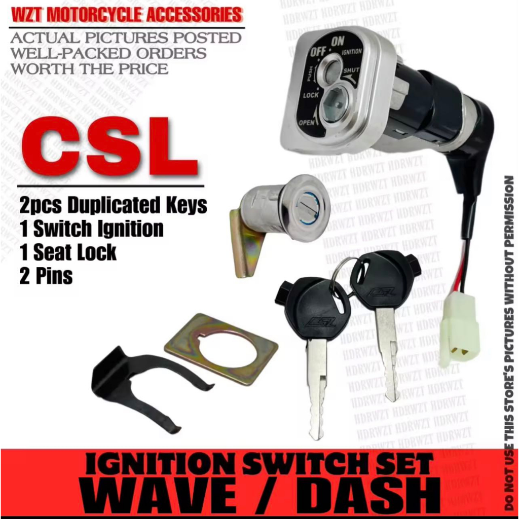CSL Honda Wave / Dash AntiTheft Ignition Set with Seat Lock & Keys Motorcycle Acessories