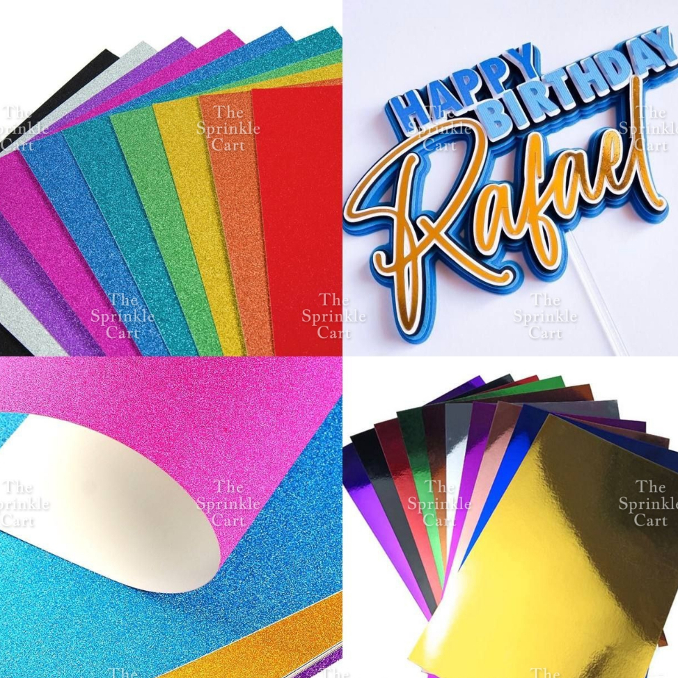 10pcs 250gsm/80gsm Glitter and Shiny Metallic Mirror Card Stock Board