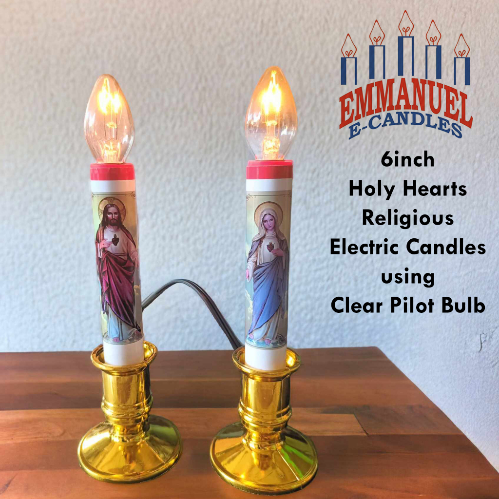 Emmanuel ECandles 6inch Holy Hearts Religious Electric Candles using