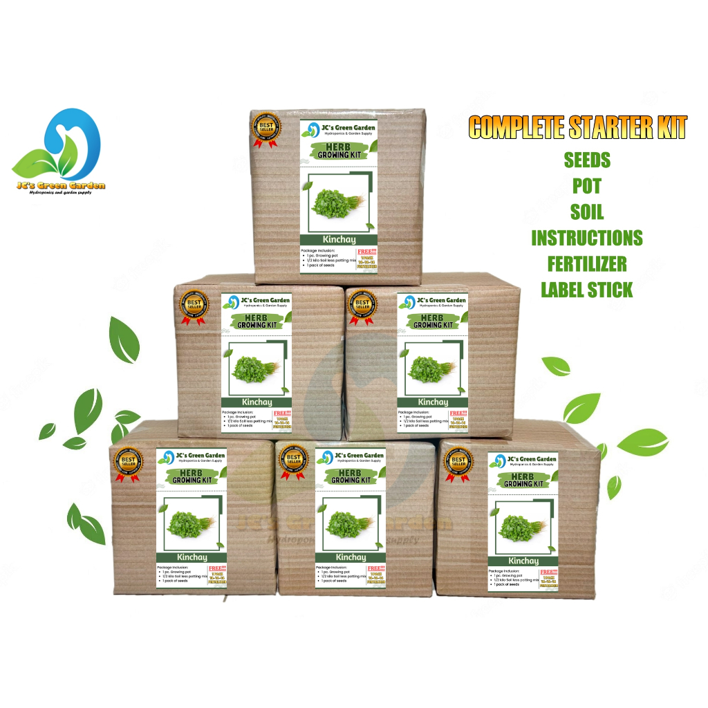 KINCHAY GROWING KIT - READY TO USE/COMPLETE PACKAGE/POT/SOIL/SEEDS ...