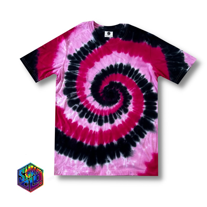 pink black tie dye shirt