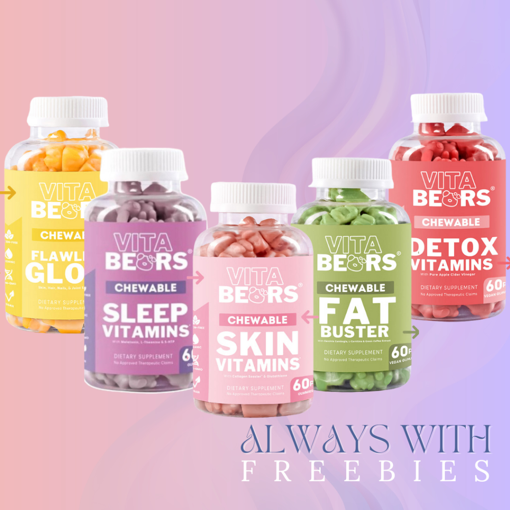 VB BEARS Hair Nails Skin Vitamins Fat Buster Detox Chewable Vegan ...
