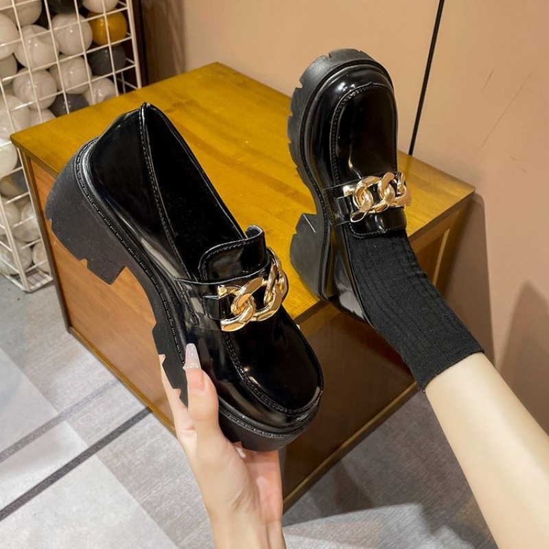 【COD】Mary Jane Shoes Loafers Shoes For Women Thick Soled Shoes With ...