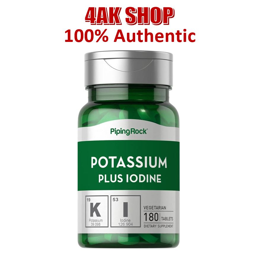 Piping Rock Potassium Plus Iodine 180 Tablets, Thyroid Support Shopee