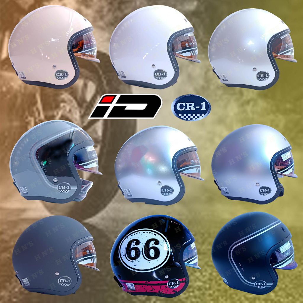 ID Helmet CR-1 Classic Vintage Helmets ( Half-face ) with FREEBIES ...