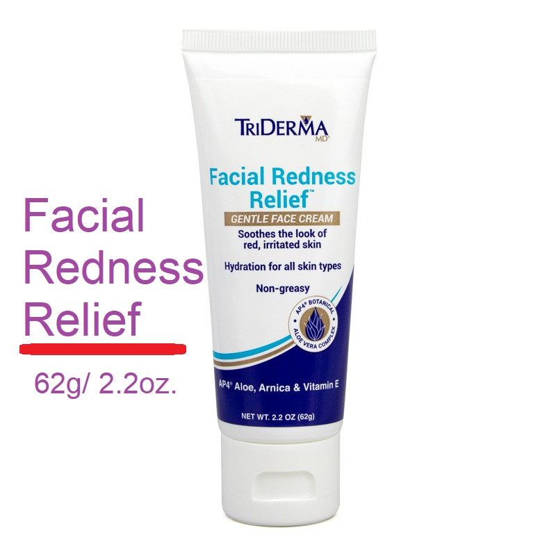 TriDerma Facial Redness Relief Gentle Face Cream, Soothes Red ...