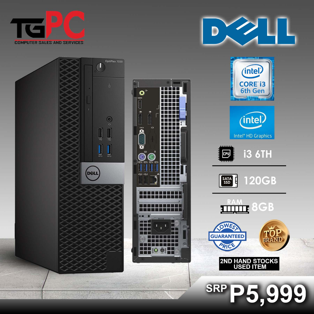 Dell OptiPlex 7050 Small Form Factor i3 6TH 6100 3.7ghz 8gb RAM, 120gb SATA  | Shopee Philippines