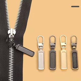 5Pcs Leather Metal Zipper Tag Zip Head Fixer Zip Sliders DIY