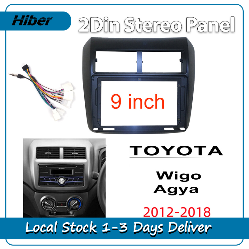 2Din Car Stereo Panel For Toyota Wigo Agya 2012-2018 9inch Car Frame ...