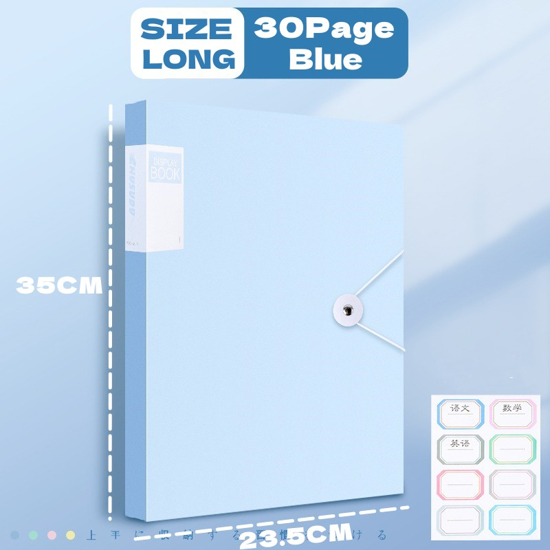 clear book file folder long