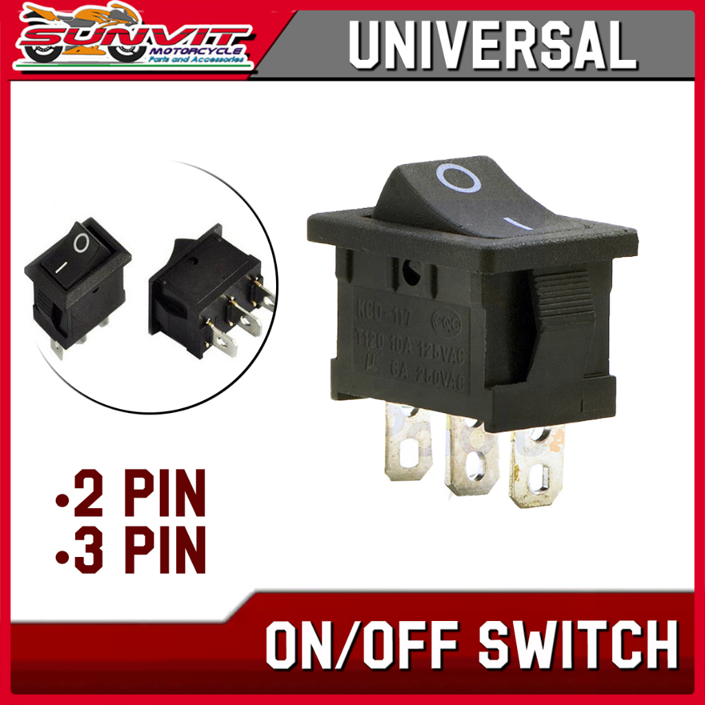 MOTORCYCLE 3 PIN 2 PIN ON-OFF SWITCH UNIVERSAL | Shopee Philippines