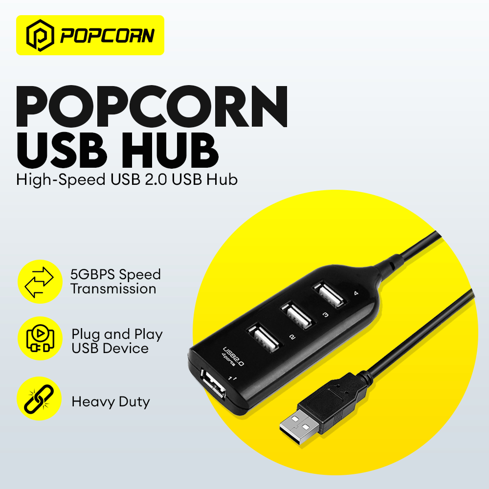 Popcorn USB Hub High Speed Transfer Extension Adapter Shopee Philippines
