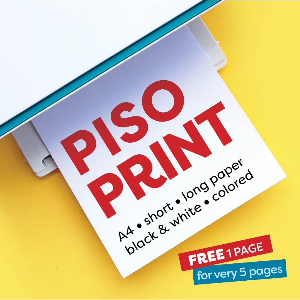 PISO PRINT. Document Printing / File Printing / black and colored / A4