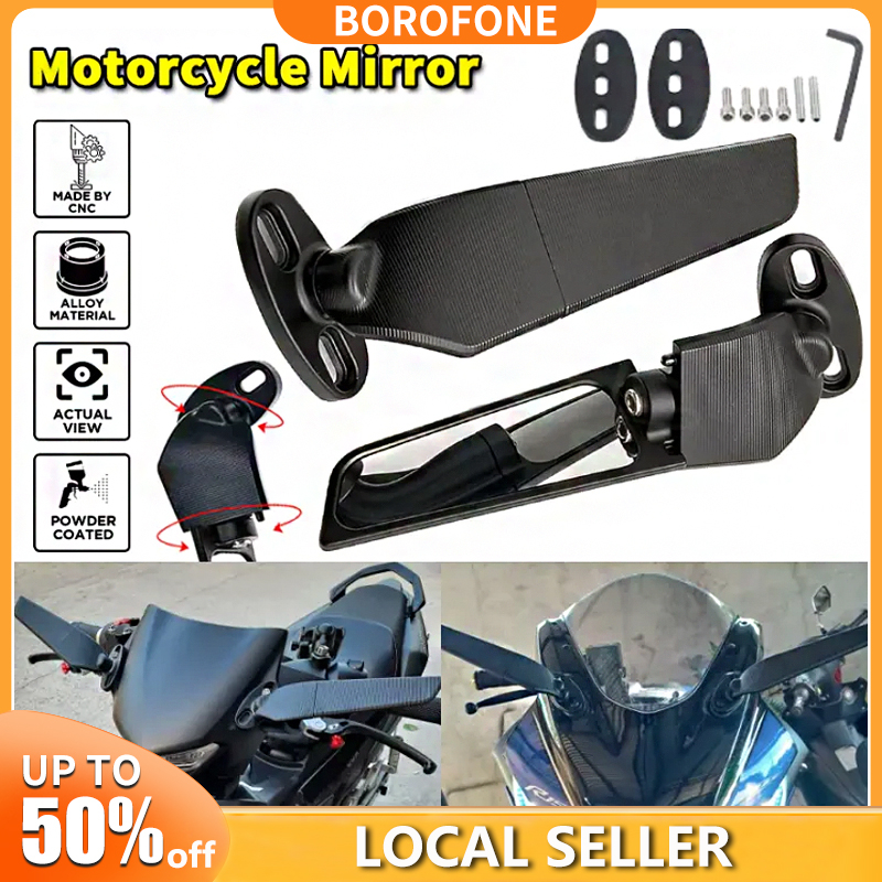 Motorcycle Winglet Side Mirror Universal Rearview Mirror Wind Wing