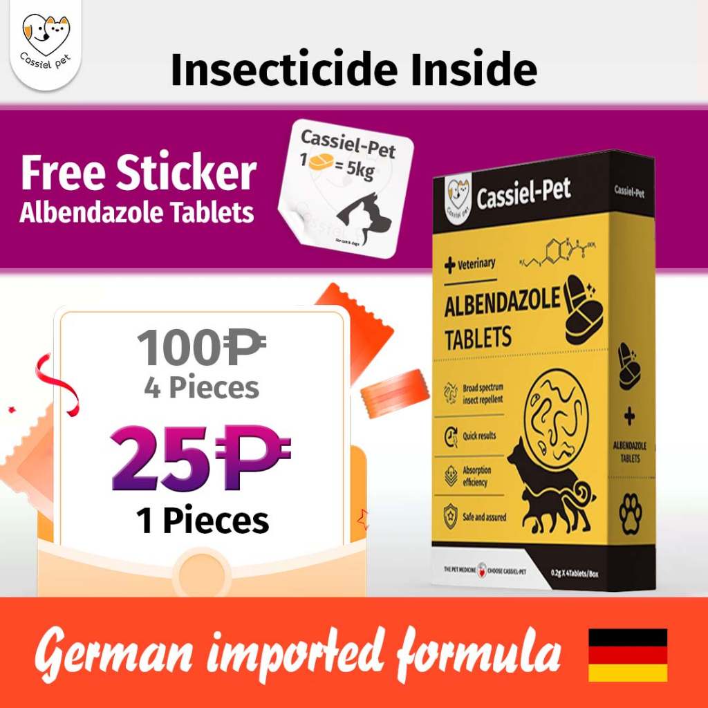 Cassiel Pet Albendazole Deworming Tablet For Nematocide Dewormer, Worm