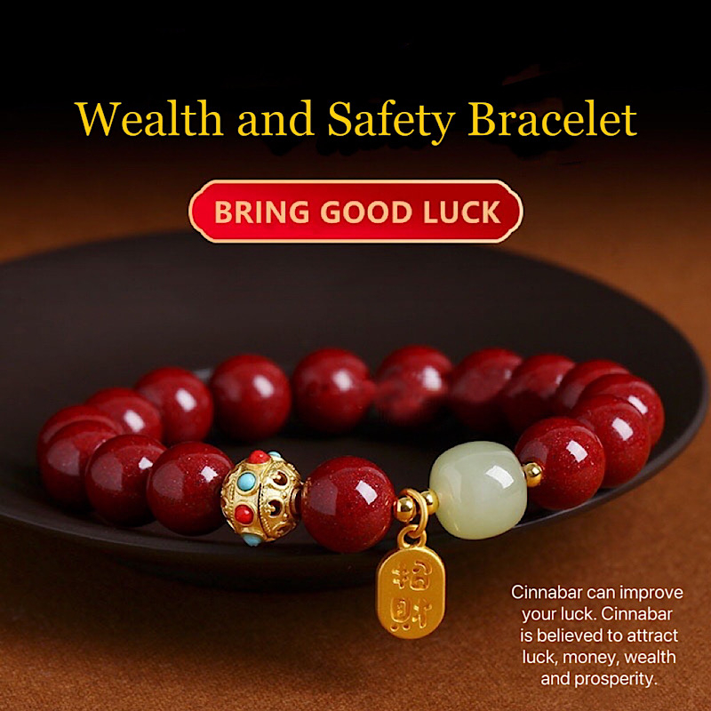 2024 Bring Wealth Safety Bracelet Cinnabar Bead Bracelet Female Hetian   Ph 11134207 7qul0 Lj3tmxyf34nw55