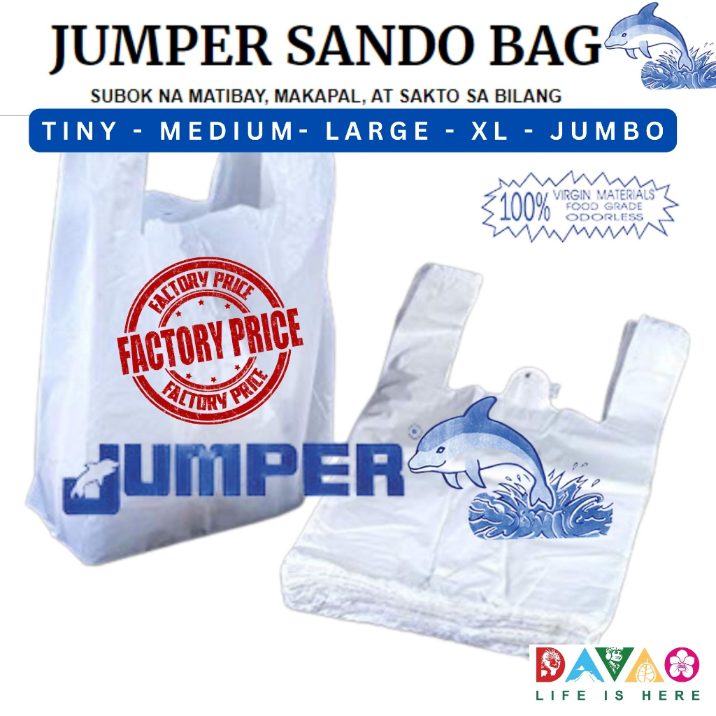 Jumper Sando Bag Tiny M L XL Jumbo Davao plastic sando bag Shopee Philippines
