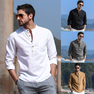 White polo long discount sleeve outfit male