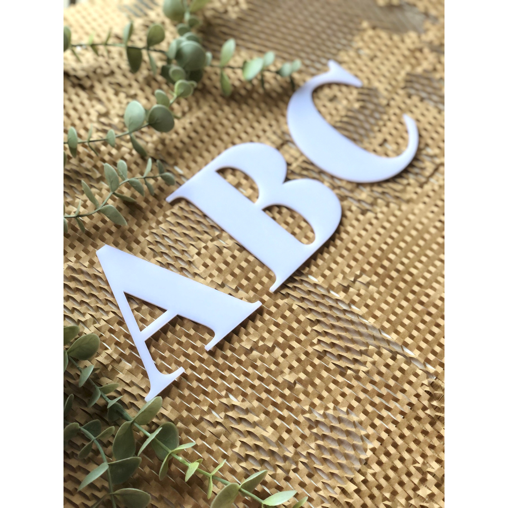 White Acrylic 26 English Letters and Numbers Decor DIY, A-Z & O-9 ...