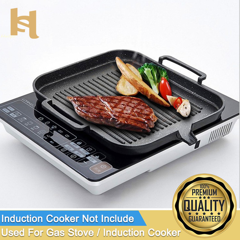 Helgo[For Induction & Gas stove] Korean Grill Stove Top Pan Barbecue