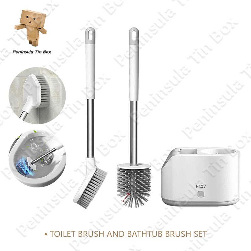 Toilet Brush Set Anti Drip Bathroom Brush Cleaner with Holder Cleaning
