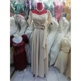 Gray gown for ninang sale