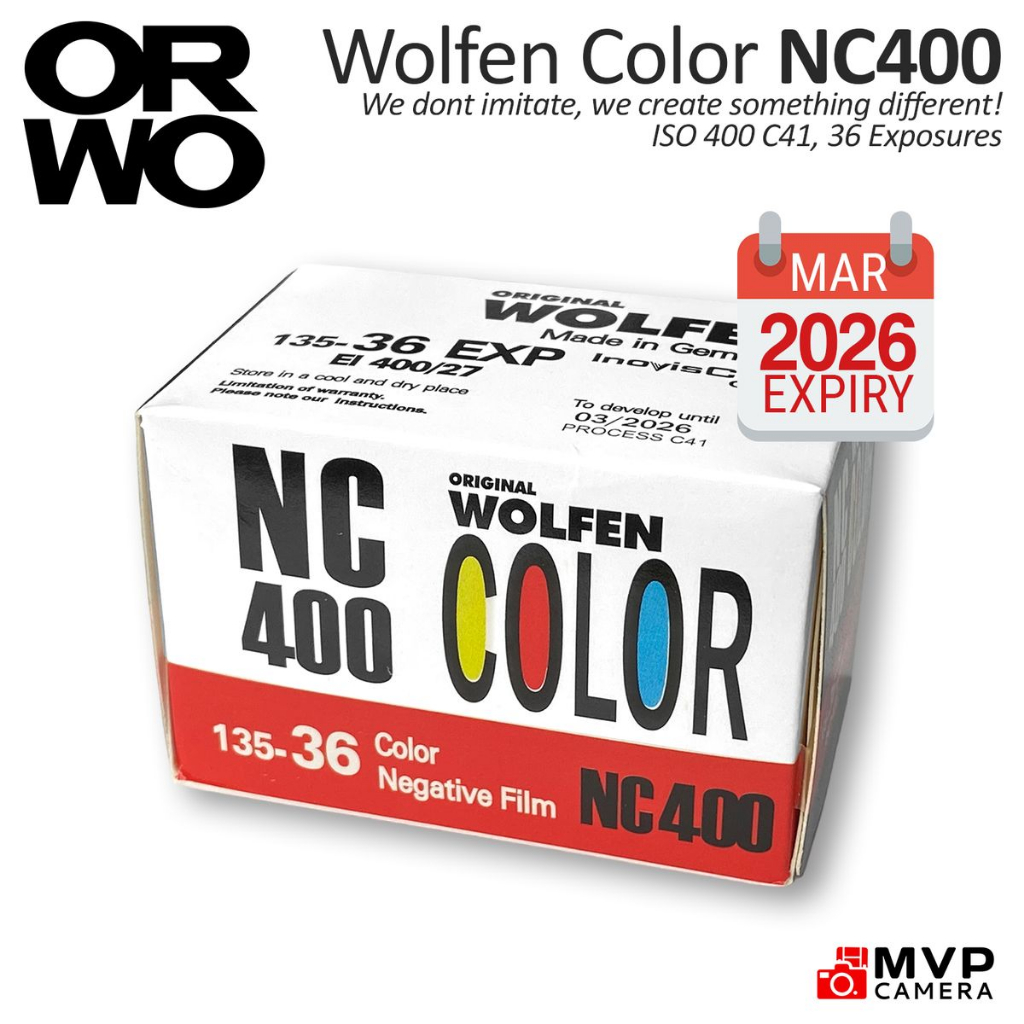 ORWO Wolfen Color Negative NC400 135 35mm 36EXP ISO 400 C41 Process MVP ...
